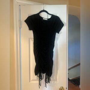 Elegant Black Ruched Mini Dress